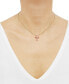 Macy's lab-Grown Ruby (1/3 ct. t.w.) & Lab-Grown White Sapphire (1/3 ct. t.w.) Cross Pendant Necklace in 14k Gold-Plated Sterling Silver, 16" + 2" extender