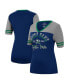 Фото #4 товара Women's Navy, Heathered Gray Notre Dame Fighting Irish There You Are V-Neck T-shirt