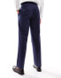 ASOS DESIGN straight with linen suit trouser in navy Синий, W36 L32 - фото #2