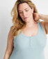 Фото #7 товара Пижама женская State of Day Ribbed Henley Modal Sleep Tank Top, созданная для Macy's