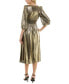 Фото #2 товара Women's 3/4-Sleeve Smocked-Waist Midi Dress