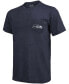 ფოტო #3 პროდუქტის Seattle Seahawks Tri-Blend Pocket T-shirt - College Navy