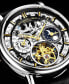 ფოტო #2 პროდუქტის Men's Automatic Black Alligator Embossed Genuine Leather Strap Watch 43mm