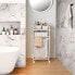 Фото #6 товара Полка для ванной минималистичная Versa Металл Текстиль Бамбук (32,5 x 105,5 x 39 см)