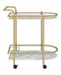 Desiree 32" 3-Bottle Metal Rack Serving Cart with Casters