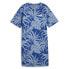 Puma Essentials+ Palm Resort Graphic Short Sleeve T-Shirt Dress Womens Blue Casu