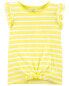 Фото #6 товара Kid Striped Tie-Front Jersey Tee 6-6X