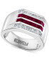 EFFY® Men's Ruby (1 ct. t.w.) & White Sapphire (1-1/4 ct. t.w.) Ring in Sterling Silver