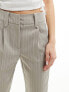 Vero Moda tapered trousers with pleat front in light grey pinstripe