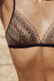 Embroidered lace triangle bra