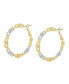 Two-tone Knot Link Hoop Earrings