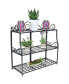 Фото #3 товара Black Iron 3-Tier Plant Stand Shelf with Scroll Edging - 30 in