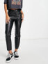 Only Emily faux leather ankle trousers in black XS L34 - фото #1