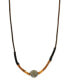 by 1928 14 K Gold Dipped Black Diamond Color Fireball Linen Wrapped Necklace