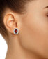 ფოტო #2 პროდუქტის Garnet (3 ct. t.w.) and Diamond (3/8 ct. t.w.) Halo Stud Earrings in 14K White Gold