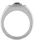 ფოტო #4 პროდუქტის Men's Lab Created Sapphire (1/2 ct. t.w.) & Diamond (1/10 ct. t.w.) Ring in Sterling Silver