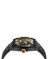 ფოტო #2 პროდუქტის Men's Automatic The $keleton Black & Gold-Tone Tonneau Strap Watch 44mm