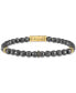 Hematite Bead & Black Diamond Bracelet (1/20 ct. t.w.) in 14k Gold-Plated Sterling Silver, Created for Macy's