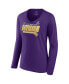 ფოტო #2 პროდუქტის Women's Purple Minnesota Vikings 2022 NFC North Division Champions Divide and Conquer Long Sleeve V-Neck T-shirt