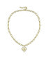 Фото #1 товара 14k Gold Plated with Cubic Zirconia Sunshine Heart Pendant Curb Chain Adjustable Necklace