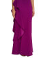 One-Shoulder Satin-Trim Draped Gown