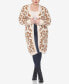 Фото #3 товара Plus Size Leopard Print Open Front Sherpa Sweater