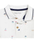 ფოტო #3 პროდუქტის Little Boys Printed Pique Polo Shirt and Prewashed Twill Shorts, 2 Pc Set