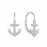 Фото #1 товара Stylish silver earrings with zircons Anchor E0002476