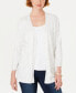 Фото #1 товара Karen Scott Women's Petite Open Front Cardigan Winter White Neps PP