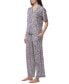 Фото #4 товара Women's 2-Pc. Notched-Collar Pajamas Set