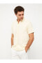 Фото #1 товара Рубашка LC WAIKIKI Slim Fit с короткими рукавами, декорированная жаккардом