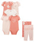 Фото #1 товара Baby 7-Piece Floral Bodysuits & Leggings Set NB