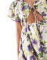 ASOS DESIGN Tall mini cut out dress with godet skirt in lilac floral lila geblümt, 34 - фото #2