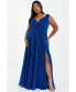 Фото #1 товара Women's Plus Size Glitter Wrap Maxi Dress