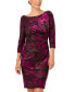 ფოტო #1 პროდუქტის Women's Metallic Velvet Cowl-Back Dress