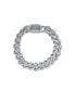 Frosty Link Collection 14mm Bracelet in White Gold- Plated Brass, 7"