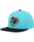 ფოტო #1 პროდუქტის Men's Turquoise, Black Vancouver Grizzlies Hardwood Classics Team Two-Tone 2.0 Snapback Hat