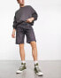 Selected Homme cotton mix denim short in washed black Schwarze Jeans, XS - фото #2