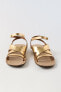 Metallic leather sandals