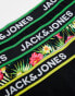 Jack & Jones 3 pack trunks with floral print in black