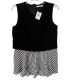 $168. BAILEY 44 Women's Layered Silk Blouse Sleeveless Black White M