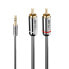 Фото #1 товара Lindy 0.5M PHONO AUDIO CABLE - CROMO LINE - 3.5mm - Male - 2 x RCA - Male - 0.5 m - Anthracite