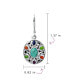 Фото #3 товара Multicolor Orange Purple Synthetic Turquoise Oval Medallion Disc Dangle Earrings For Women Oxidized Sterling Silver Lever Back