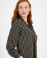 ფოტო #3 პროდუქტის Women's Chain-Print Tie-Neck Blouse