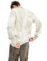 Obey luka splatter cardigan in off white