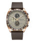 ფოტო #1 პროდუქტის Men's Chronograph Dress Sport Brown Genuine Leather Watch 43mm