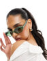 Фото #4 товара Quay felt cute oval sunglasses in emerald green