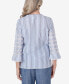 ფოტო #2 პროდუქტის Women's Bayou Pinstripe Embroidered Button Down Top