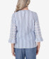 Women's Bayou Pinstripe Embroidered Button Down Top Синий, S - фото #2