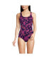 Фото #3 товара Women's Long Scoop Neck Soft Cup Tugless Sporty One Piece Swimsuit Print